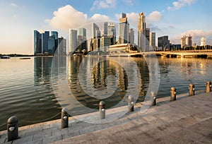 Singapore business district with skyscrapers, Singapore