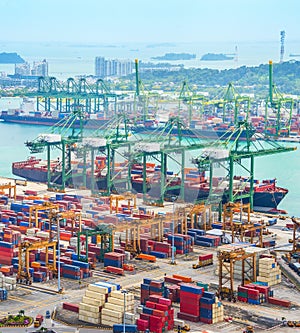 Singapore cargo shipping port harbor