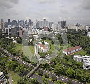 Singapore CBD City Skyline and Planned Landscaping