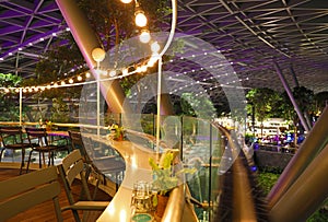 Singapore changi airpoort jewel level 5 cafe with spectular view in forest garden