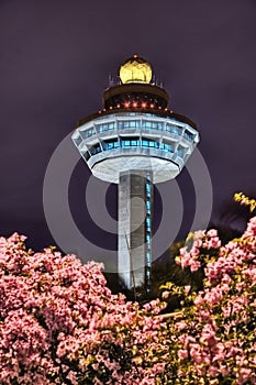 Singapore Changi Airport Control Tower At Night photo