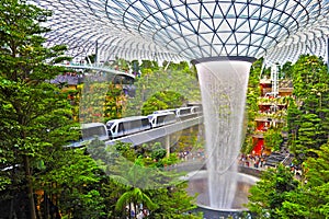 Singapore changi airport the jewl with highest indoor fountain photo