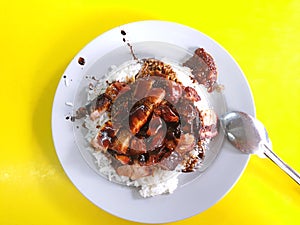 Singapore: Chinese Char siew and roast pork rice