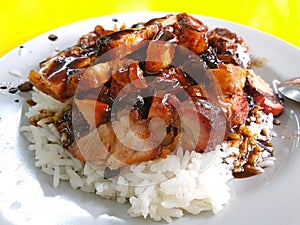 Singapore: Chinese Char siew and roast pork rice