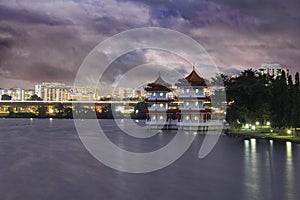 Singapore Chinese Garden at Dusk