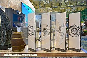 Game Of Thrones whiskies on display at Changi Airport, Terminal 3