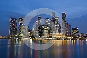 Singapore City Evening Skyline photo