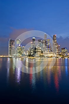 Singapore City Evening Skyline