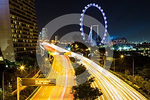 Singapore city at night