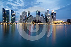 Singapore City Skyline at Blue Hour