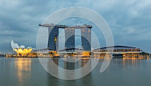 Singapore city skyline at business district, Marina Bay, Singapore