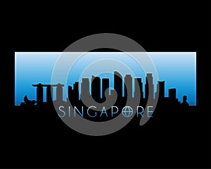Singapore city skyline vector illustration