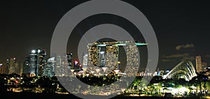 singapore city skyline at night