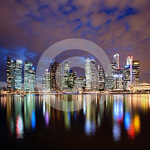 Singapore city skyline at night