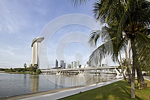 Singapore City Skyline from the Park by the River