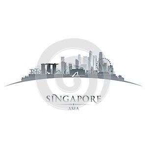 Singapore city skyline silhouette white background