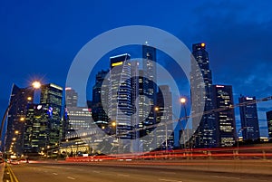 Singapore City Skyline Traffic