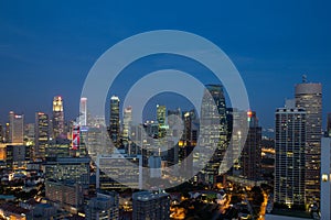 Singapore Cityscape at Blue Hour