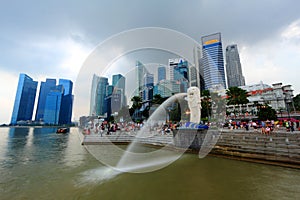 Singapore Cityscape Merlion