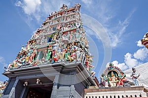 Singapore cityscape temple