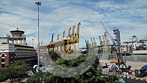 Singapore commercial port . It's the world's busiest port
