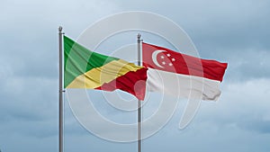 Singapore and Congo-Brazzaville flag