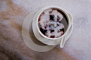 Singapore dessert called Bubur Pulut Hitam, Black Sticky Rice De