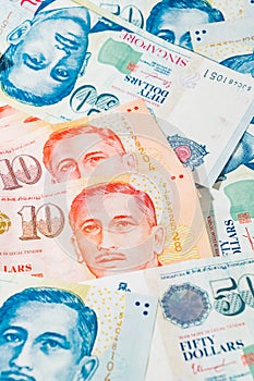 Singapore Dollar, Banknote Singapore on White background