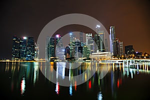 Singapore financial district at the night