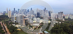 Singapore Financial District Skyline at Dusk