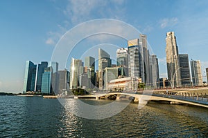 Singapore financial district skyline in the morning