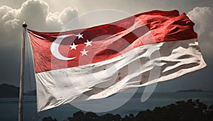 Singapore Flag. The National Flag of Singapore