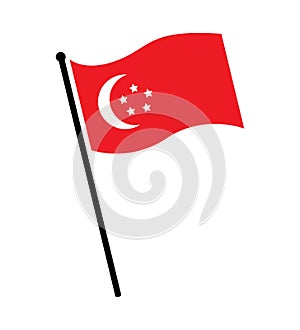 Singapore Flag vector illustration isolated on white