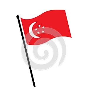 Singapore Flag vector illustration isolated on white photo