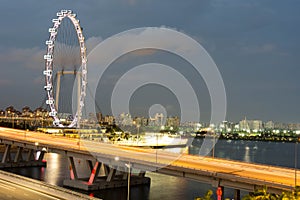 Singapore flyer slow shutter blur