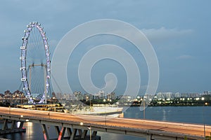 Singapore flyer slow shutter blur