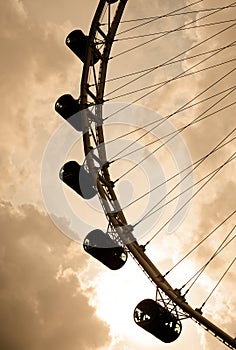 Singapore Flyer at sunset