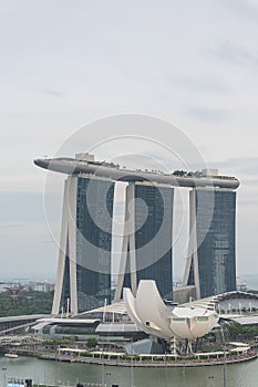 SINGAPORE - July 18, 2015: ArtScience Museum is one of the attractions at Marina Bay Sands, an integrated resort in Singapore.