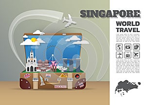 Singapore Landmark Global Travel And Journey Infographic luggage