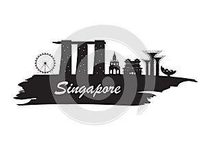 Singapore Landmark Global Travel And Journey paper background. V