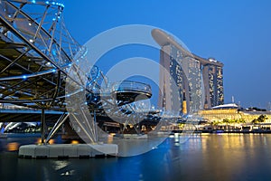 Singapore Marina Bay Skyline city at night