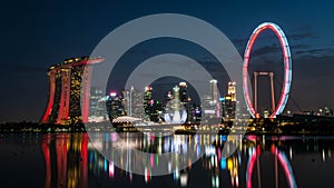 2019-07-06 Singapore Marina Bay Skyline at night