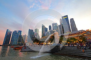 Singapore Merlion cityscape