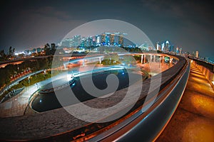 Singapore night view waterfront