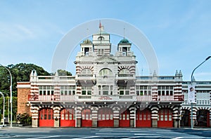 Singapore-18 NOV 2017:Singapore fire station old building facade day time view