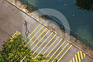Singapore-12 OCT 2019: man running on punggol waterway park connector pcn