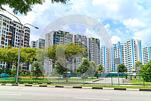 Singapore Public Housing Apartments in Punggol District, Singapore. Housing Development BoardHDB