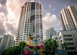 Singapore public residential housing apartment with playground in Bukit Panjang.