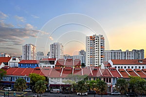 Singapore Residential Estate at Sunset 2019