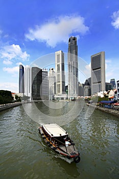 Singapore River and Boat